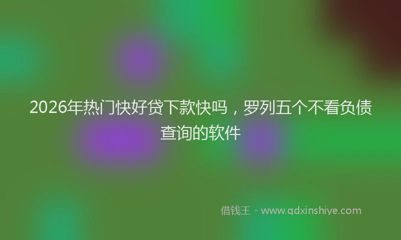 2026年热门快好贷下款快吗，罗列五个不看负债查询的软件