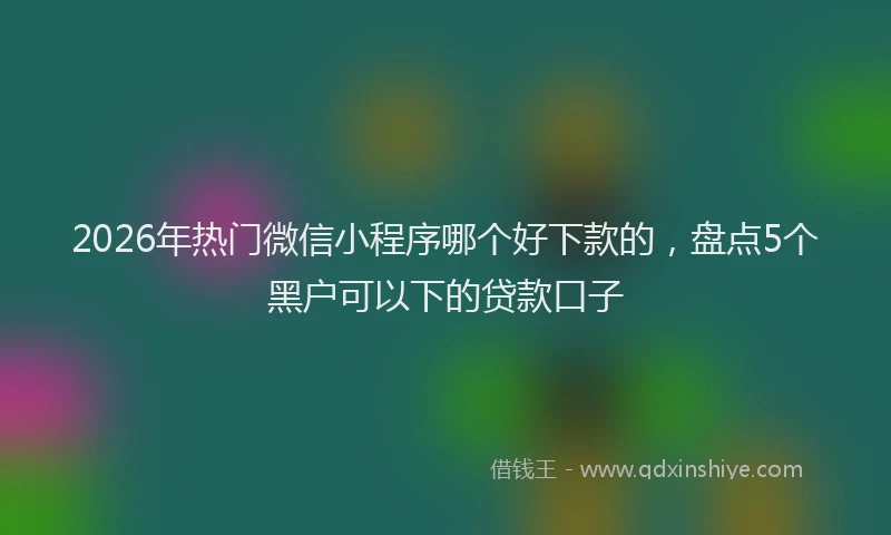 2026年热门微信小程序哪个好下款的,盘点5个黑户可以下的贷款口子