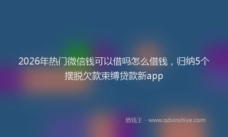 2026年热门微信钱可以借吗怎么借钱，归纳5个摆脱欠款束缚贷款新app
