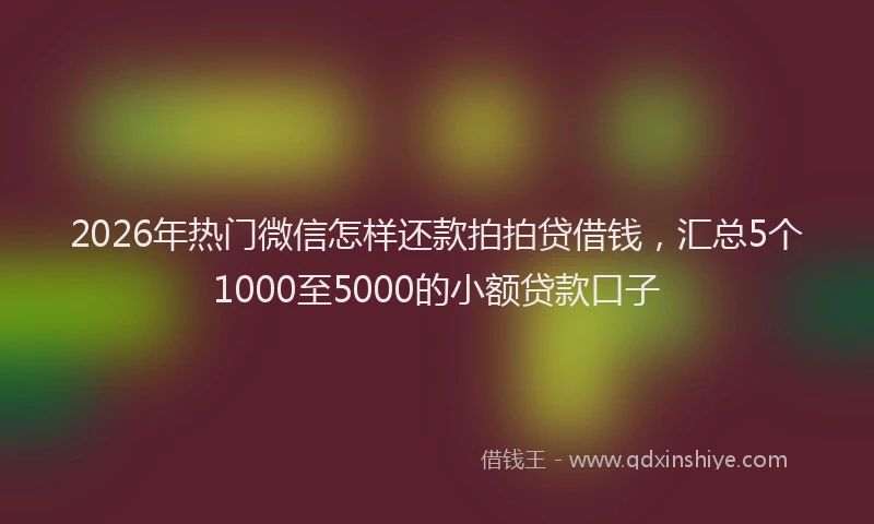 2026年热门微信怎样还款拍拍贷借钱，汇总5个1000至5000的小额贷款口子