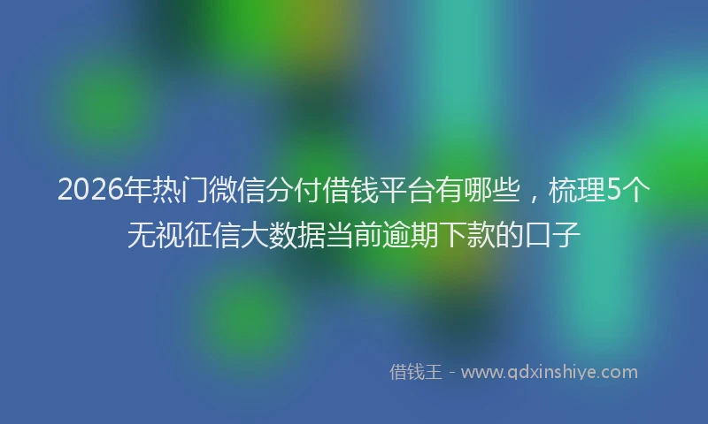 2026年热门微信分付借钱平台有哪些，梳理5个无视征信大数据当前逾期下款的口子