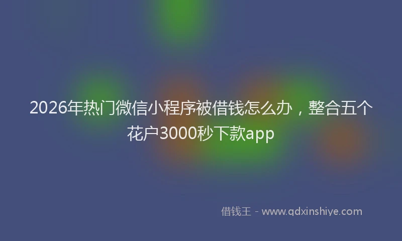 2026年热门微信小程序被借钱怎么办，整合五个花户3000秒下款app