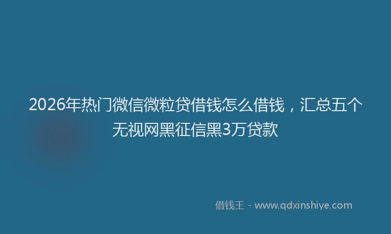 2026年热门微信微粒贷借钱怎么借钱，汇总五个无视网黑征信黑3万贷款
