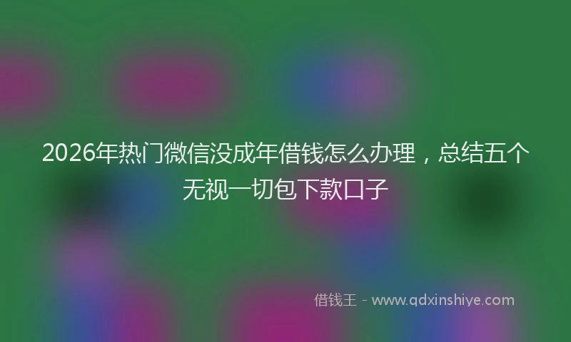 2026年热门微信没成年借钱怎么办理，总结五个无视一切包下款口子