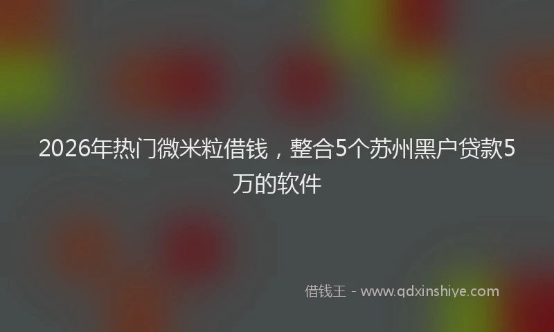 2026年热门微米粒借钱，整合5个苏州黑户贷款5万的软件