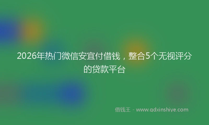 2026年热门微信安宜付借钱，整合5个无视评分的贷款平台
