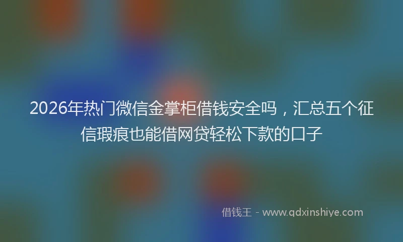 2026年热门微信金掌柜借钱安全吗，汇总五个征信瑕疵也能借网贷轻松下款的口子