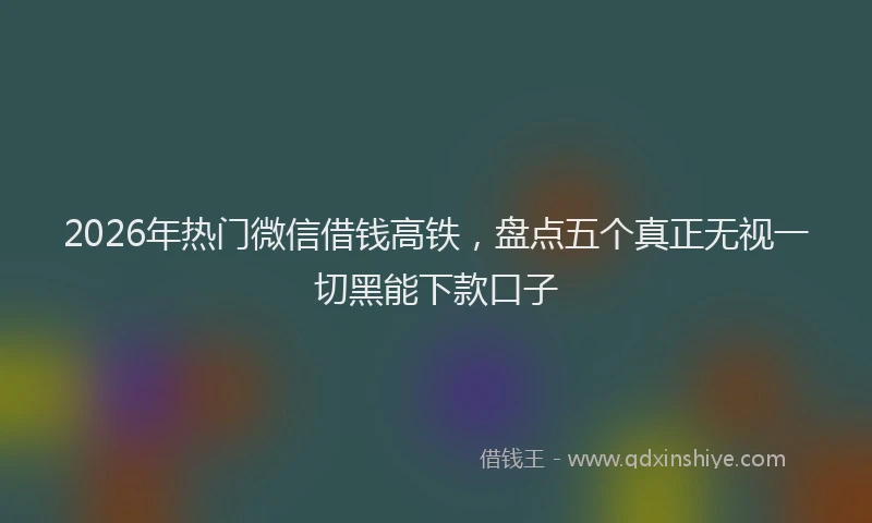 2026年热门微信借钱高铁,盘点五个真正无视一切黑能下款口子