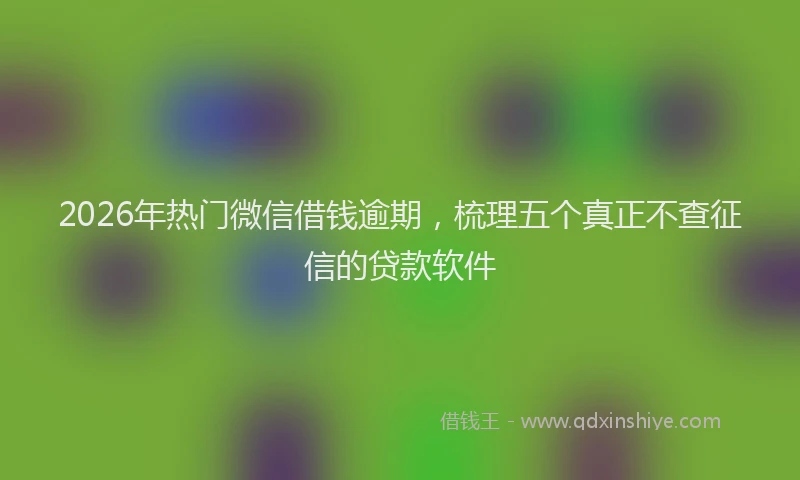 2026年热门微信借钱逾期，梳理五个真正不查征信的贷款软件