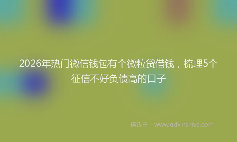 2026年热门微信钱包有个微粒贷借钱，梳理5个征信不好负债高的口子