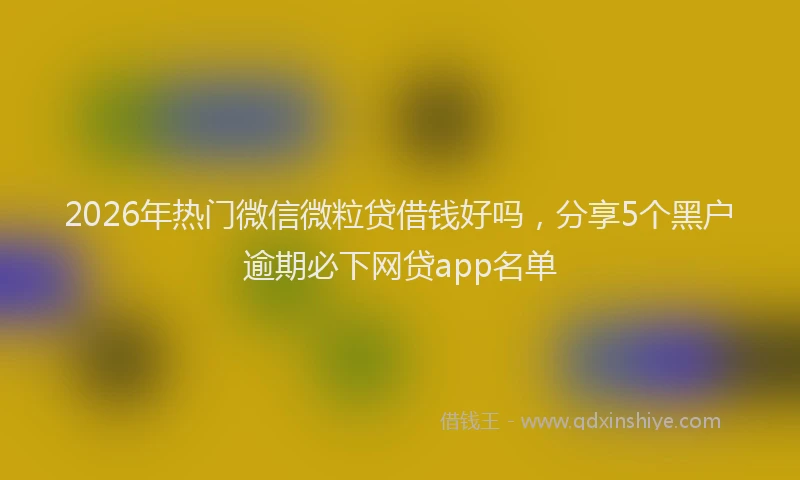 2026年热门微信微粒贷借钱好吗，分享5个黑户逾期必下网贷app名单