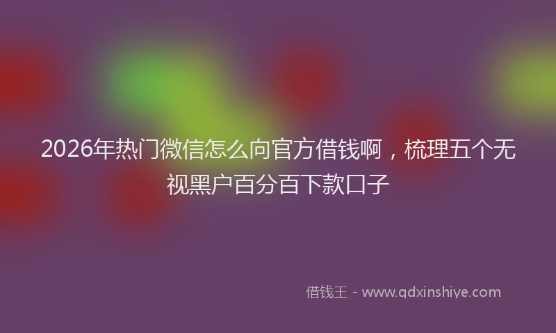 2026年热门微信怎么向官方借钱啊,梳理五个无视黑户百分百下款口子