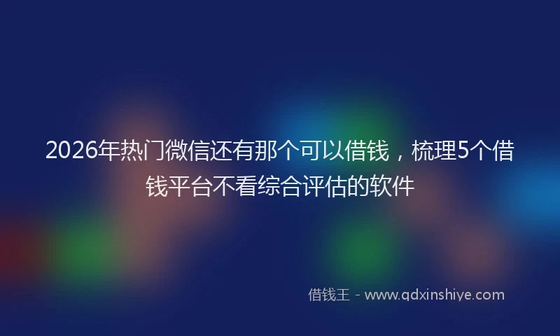 2026年热门微信还有那个可以借钱，梳理5个借钱平台不看综合评估的软件