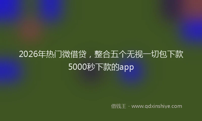 2026年热门微借贷，整合五个无视一切包下款5000秒下款的app