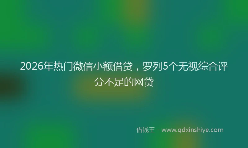 2026年热门微信小额借贷，罗列5个无视综合评分不足的网贷