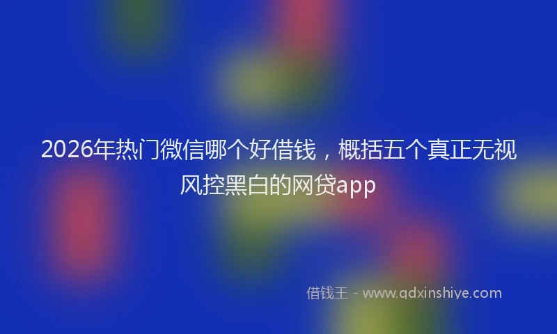 2026年热门微信哪个好借钱，概括五个真正无视风控黑白的网贷app