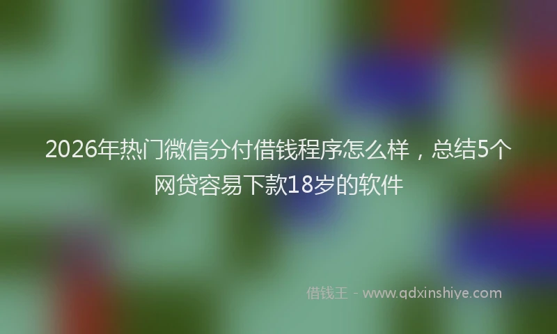 2026年热门微信分付借钱程序怎么样，总结5个网贷容易下款18岁的软件