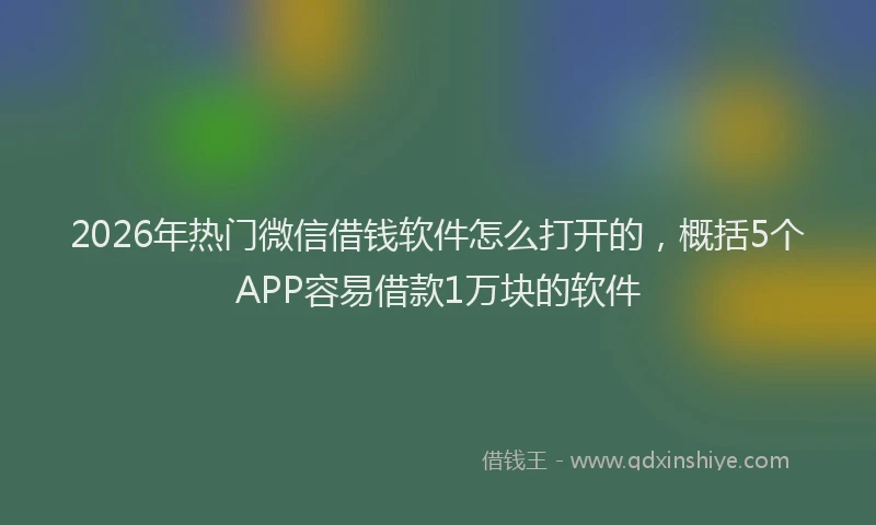 2026年热门微信借钱软件怎么打开的，概括5个APP容易借款1万块的软件