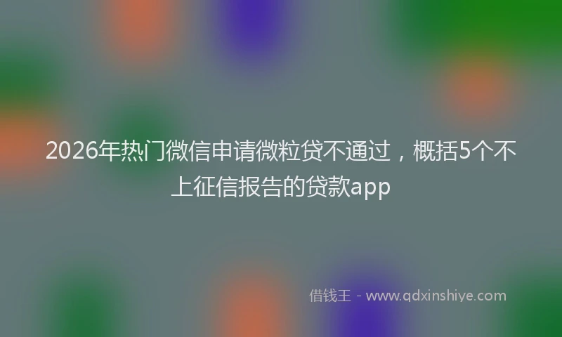 2026年热门微信申请微粒贷不通过，概括5个不上征信报告的贷款app