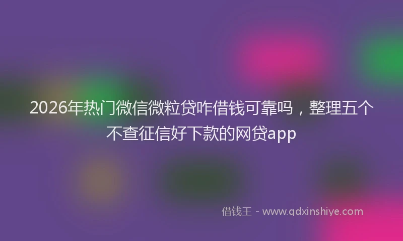 2026年热门微信微粒贷咋借钱可靠吗，整理五个不查征信好下款的网贷app