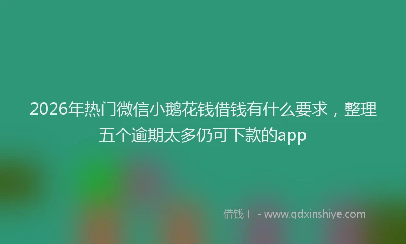2026年热门微信小鹅花钱借钱有什么要求，整理五个逾期太多仍可下款的app