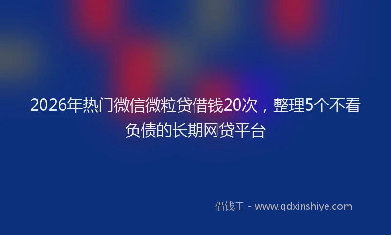 2026年热门微信微粒贷借钱20次，整理5个不看负债的长期网贷平台
