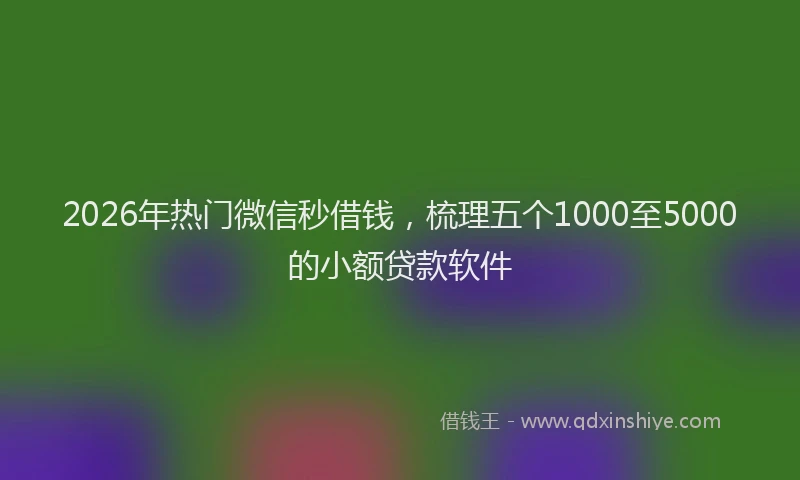 2026年热门微信秒借钱，梳理五个1000至5000的小额贷款软件