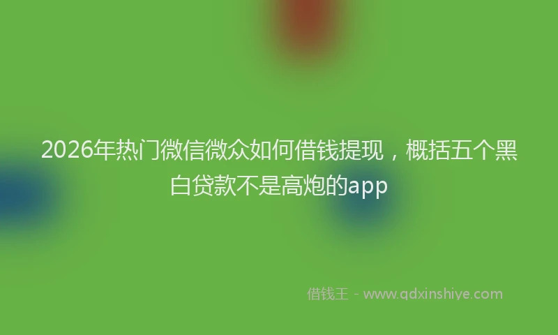 2026年热门微信微众如何借钱提现,概括五个黑白贷款不是高炮的app
