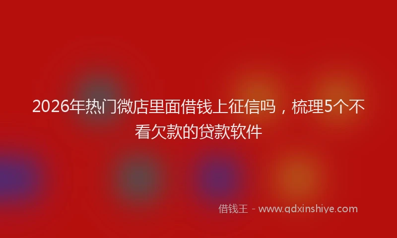 2026年热门微店里面借钱上征信吗，梳理5个不看欠款的贷款软件