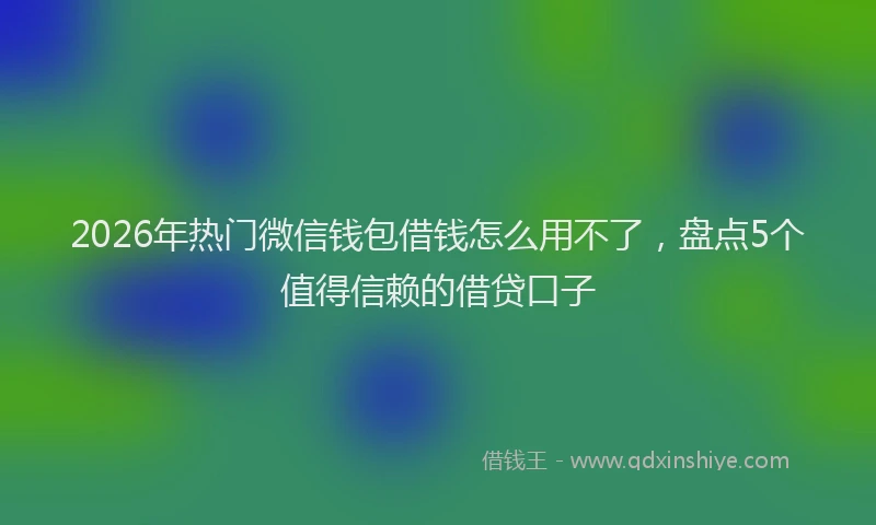 2026年热门微信钱包借钱怎么用不了，盘点5个值得信赖的借贷口子