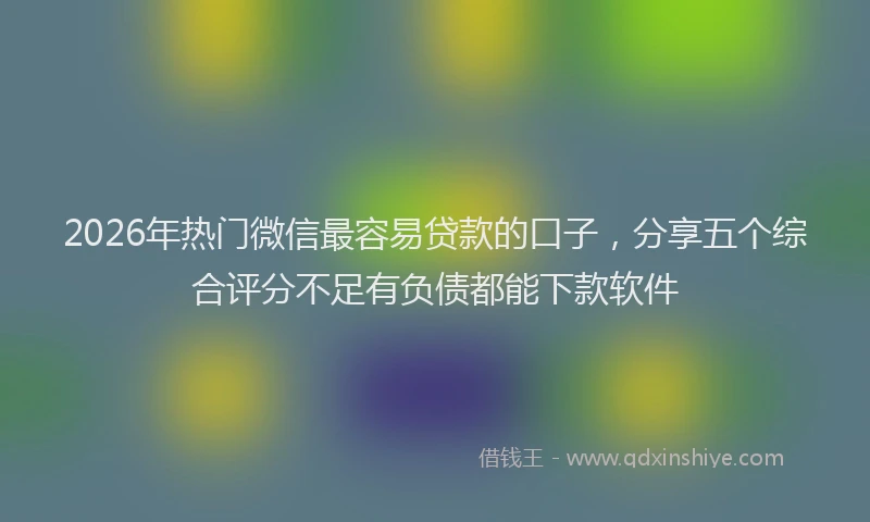 2026年热门微信最容易贷款的口子,分享五个综合评分不足有负债都能下款软件