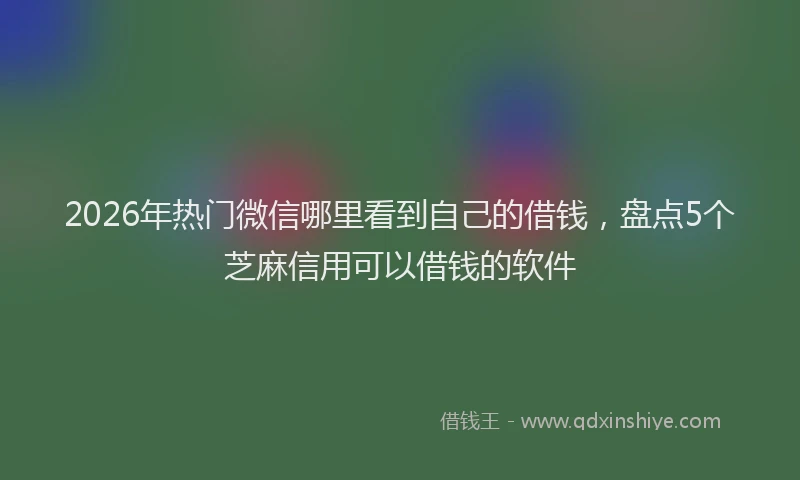 2026年热门微信哪里看到自己的借钱，盘点5个芝麻信用可以借钱的软件