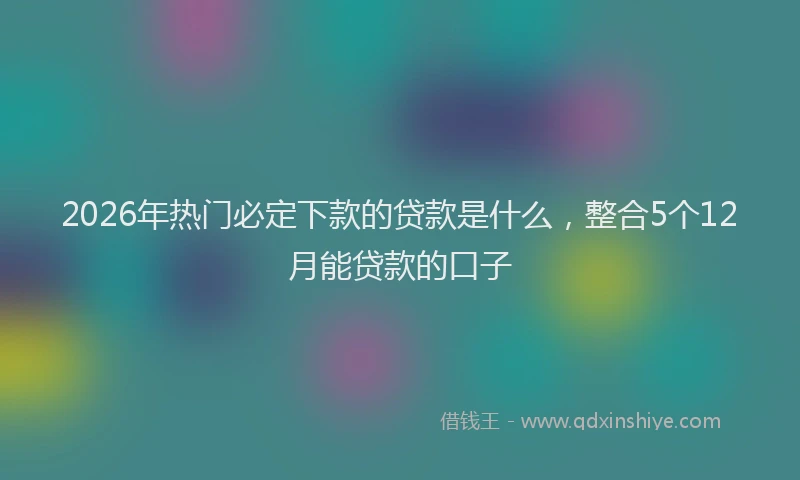2026年热门必定下款的贷款是什么，整合5个12月能贷款的口子