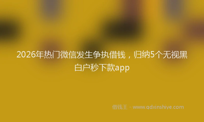 2026年热门微信发生争执借钱，归纳5个无视黑白户秒下款app