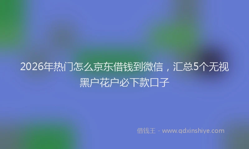 2026年热门怎么京东借钱到微信，汇总5个无视黑户花户必下款口子