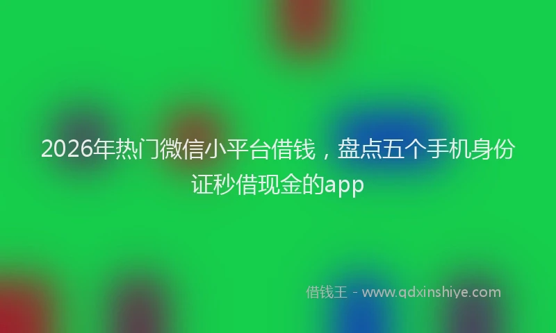 2026年热门微信小平台借钱，盘点五个手机身份证秒借现金的app