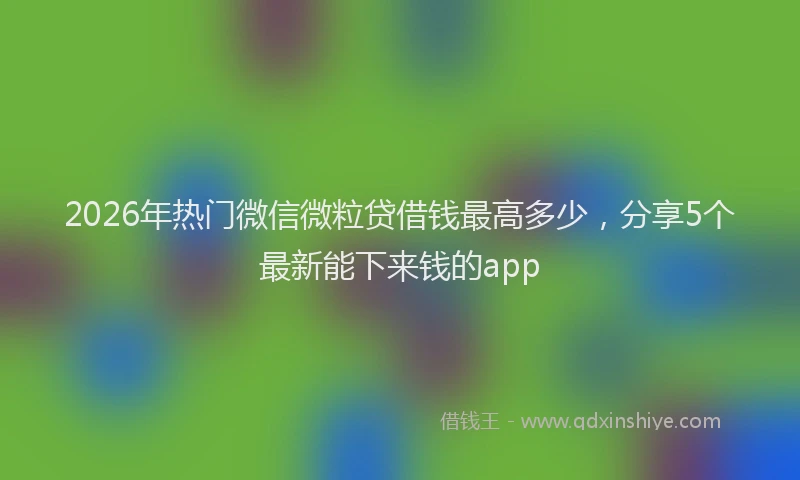 2026年热门微信微粒贷借钱最高多少，分享5个最新能下来钱的app