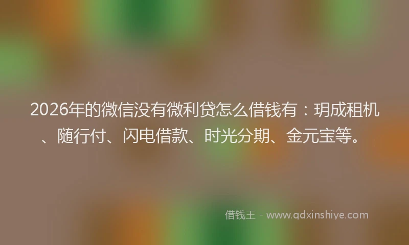 2026年的微信没有微利贷怎么借钱有：玥成租机、随行付、闪电借款、时光分期、金元宝等。