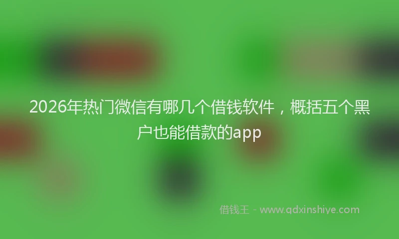 2026年热门微信有哪几个借钱软件，概括五个黑户也能借款的app