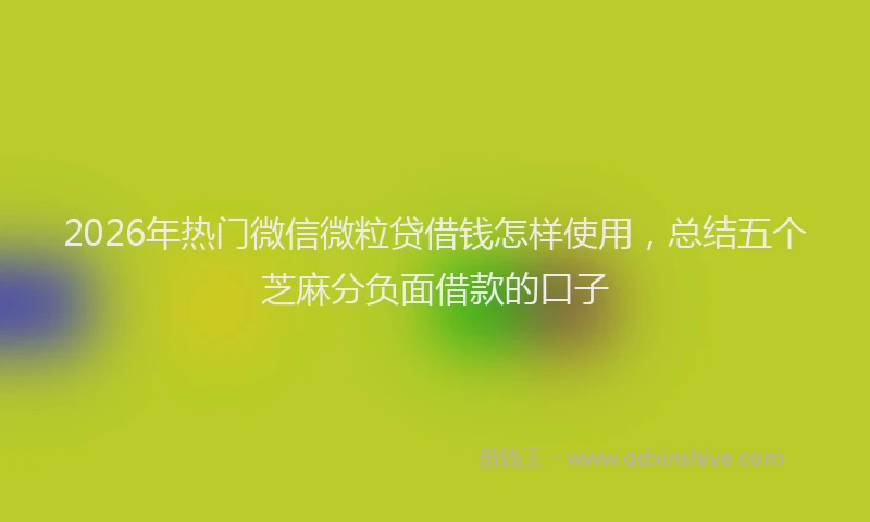 2026年热门微信微粒贷借钱怎样使用，总结五个芝麻分负面借款的口子