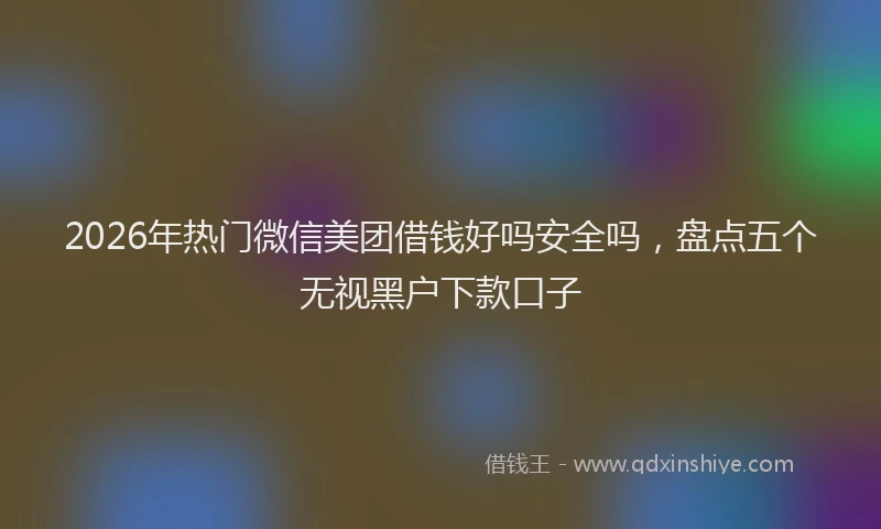 2026年热门微信美团借钱好吗安全吗，盘点五个无视黑户下款口子