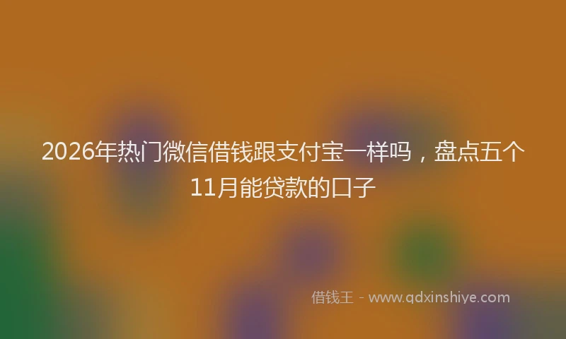 2026年热门微信借钱跟支付宝一样吗，盘点五个11月能贷款的口子