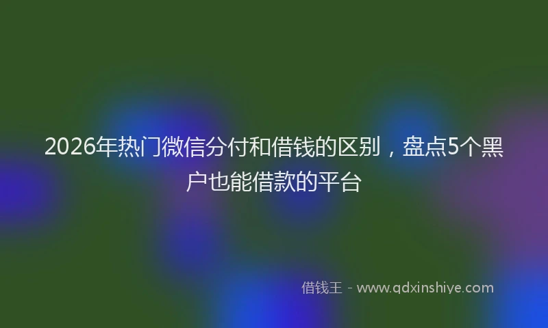 2026年热门微信分付和借钱的区别，盘点5个黑户也能借款的平台