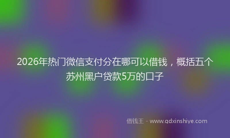 2026年热门微信支付分在哪可以借钱，概括五个苏州黑户贷款5万的口子