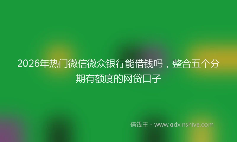 2026年热门微信微众银行能借钱吗，整合五个分期有额度的网贷口子