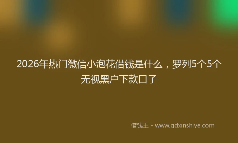 2026年热门微信小泡花借钱是什么,罗列5个5个无视黑户下款口子