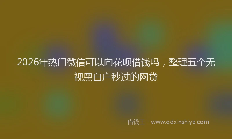 2026年热门微信可以向花呗借钱吗，整理五个无视黑白户秒过的网贷