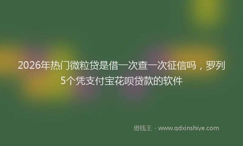 2026年热门微粒贷是借一次查一次征信吗，罗列5个凭支付宝花呗贷款的软件