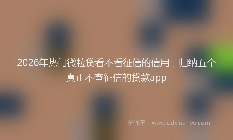 2026年热门微粒贷看不看征信的信用，归纳五个真正不查征信的贷款app