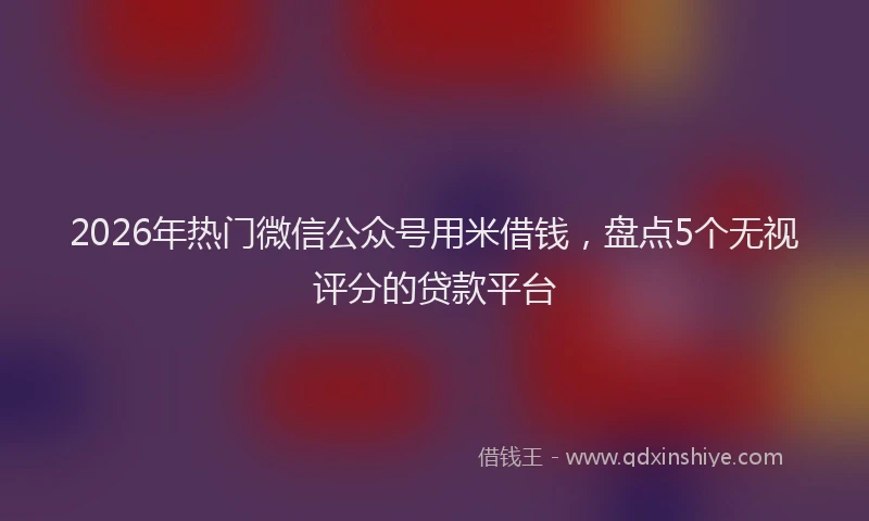 2026年热门微信公众号用米借钱,盘点5个无视评分的贷款平台